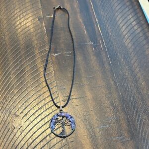 Tree of Life Black and Purple Necklace